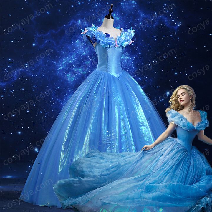 ディズニー シンデレラ 仮装 ドレス コスプレ衣装 プリンセス Cinderella シンデレラ 青い ロングドレス コス衣装