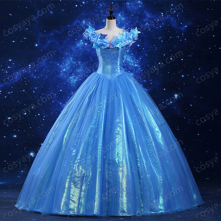 ディズニー シンデレラ 仮装 ドレス コスプレ衣装 プリンセス Cinderella シンデレラ 青い ロングドレス コス衣装