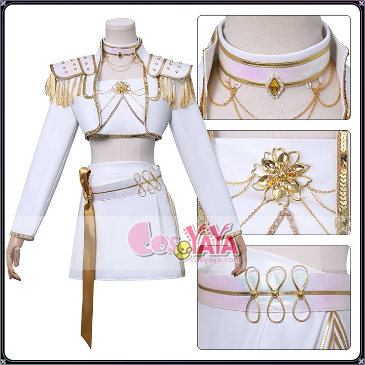 KPOPガールズ! デーモン・ハンターズ K Pop Demon Hunters ミラ-Mira ホワイト 打歌服 コスプレ衣装