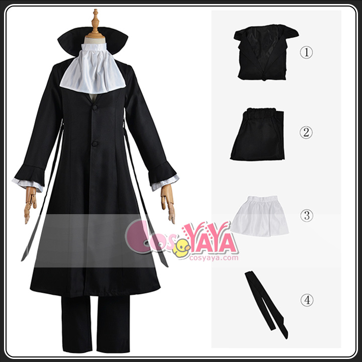 文豪ストレイドッグス 芥川龍之介 コスプレ衣装 (あくたがわ りゅうのすけ)  制服 変装 仮装 cosplay コスチューム セット