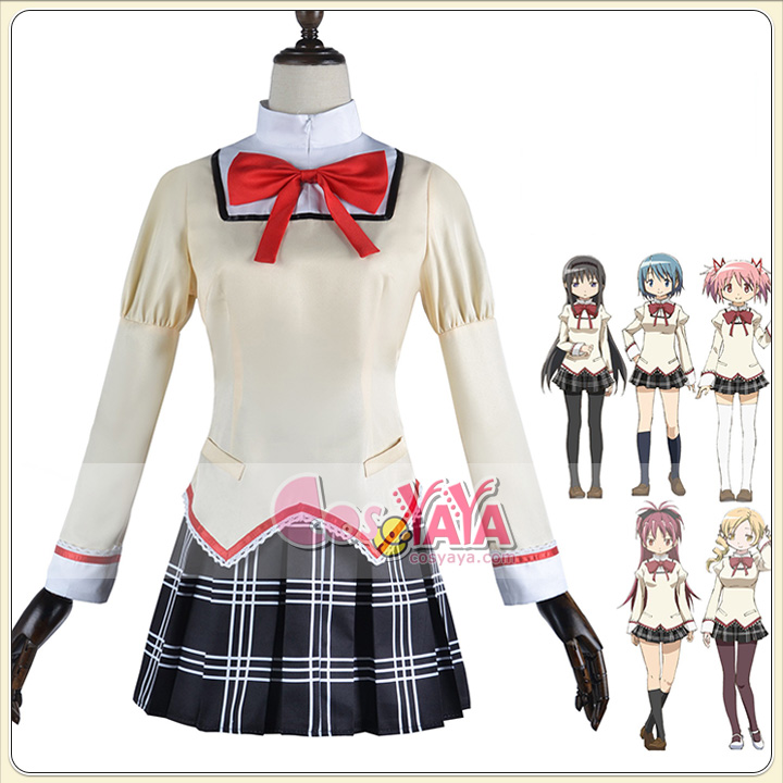 鹿目まどか、暁美ほむら、巴マミ、美樹さやか、佐倉杏子 制服 魔法少女まどか☆マギカ コスプレ衣装