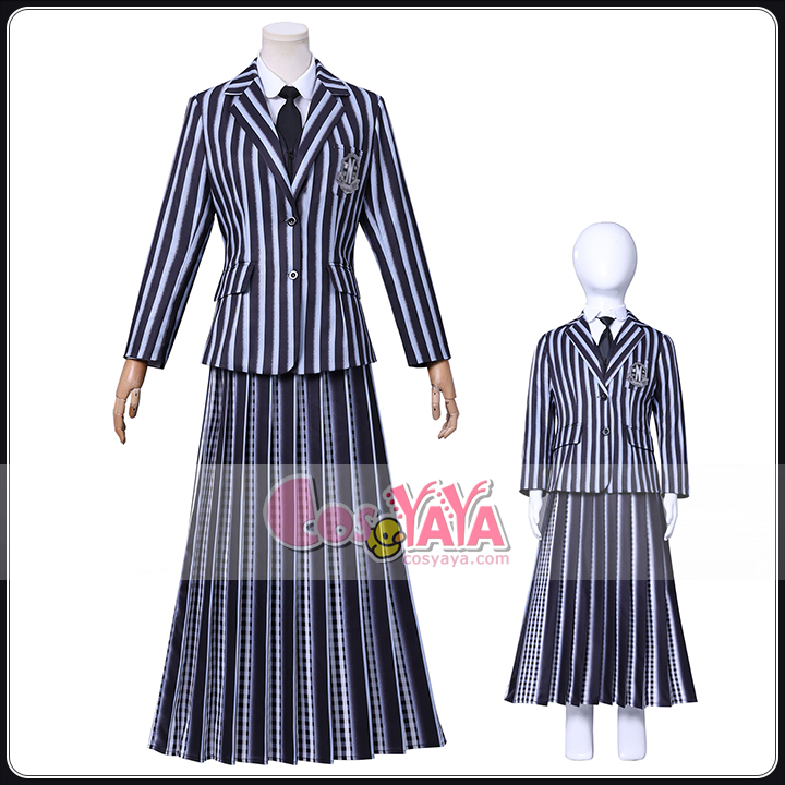 アダムス・ファミリー グレーい制服 コスプレ衣装