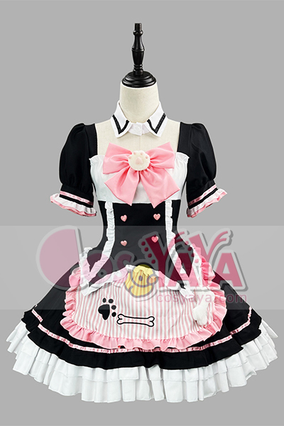  猫モチーフロリータメイド服