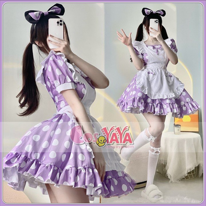 ドット柄メイド服